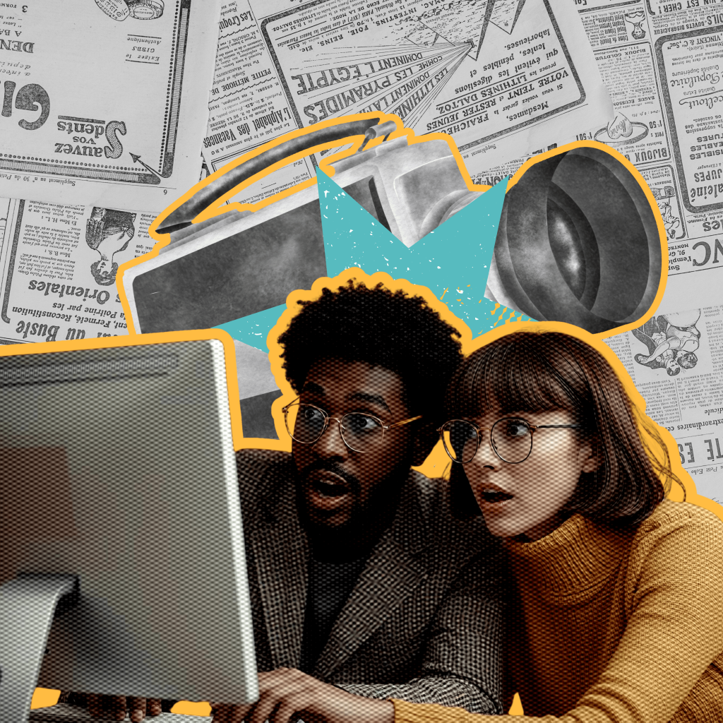 Two professionals gazing in awe at impressive screen results