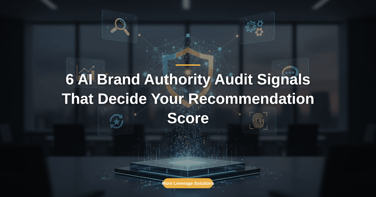 6 AI Brand Authority Audit Signals That Decide Your Recommendation Score